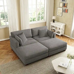 Modernes Cord-Sofa mit Armlehnenkissen