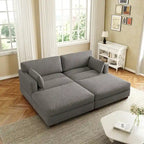 Modernes Cord-Sofa mit Armlehnenkissen