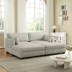 Modernes Cord-Sofa mit Armlehnenkissen