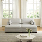 Modernes Cord-Sofa mit Armlehnenkissen