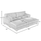 Modernes Cord-Sofa mit Armlehnenkissen