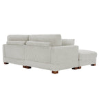 Modernes Cord-Sofa mit Armlehnenkissen