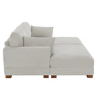 Modernes Cord-Sofa mit Armlehnenkissen