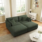 Modernes Cord-Sofa mit Armlehnenkissen
