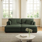 Modernes Cord-Sofa mit Armlehnenkissen