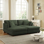 Modernes Cord-Sofa mit Armlehnenkissen
