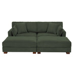 Modernes Cord-Sofa mit Armlehnenkissen