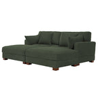 Modernes Cord-Sofa mit Armlehnenkissen