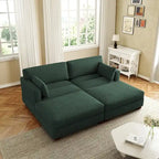 Modernes Cord-Sofa mit Armlehnenkissen