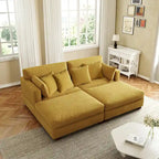 Modernes Cord-Sofa mit Armlehnenkissen