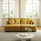 Modernes Cord-Sofa mit Armlehnenkissen