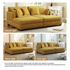 Modernes Cord-Sofa mit Armlehnenkissen