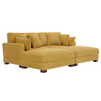 Modernes Cord-Sofa mit Armlehnenkissen