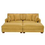 Modernes Cord-Sofa mit Armlehnenkissen