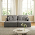 Modernes Cord-Sofa mit Armlehnenkissen