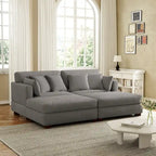Modernes Cord-Sofa mit Armlehnenkissen