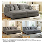 Modernes Cord-Sofa mit Armlehnenkissen