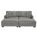 Modernes Cord-Sofa mit Armlehnenkissen