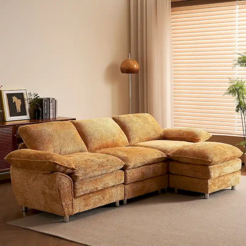 Modernes dunkles Dreisitzer-Sofa, Schlafsofa aus Polyester, bequeme Polstermöbel für Wohnzimmer, Wohnung