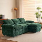 Modernes dunkles Dreisitzer-Sofa, Schlafsofa aus Polyester, bequeme Polstermöbel für Wohnzimmer, Wohnung
