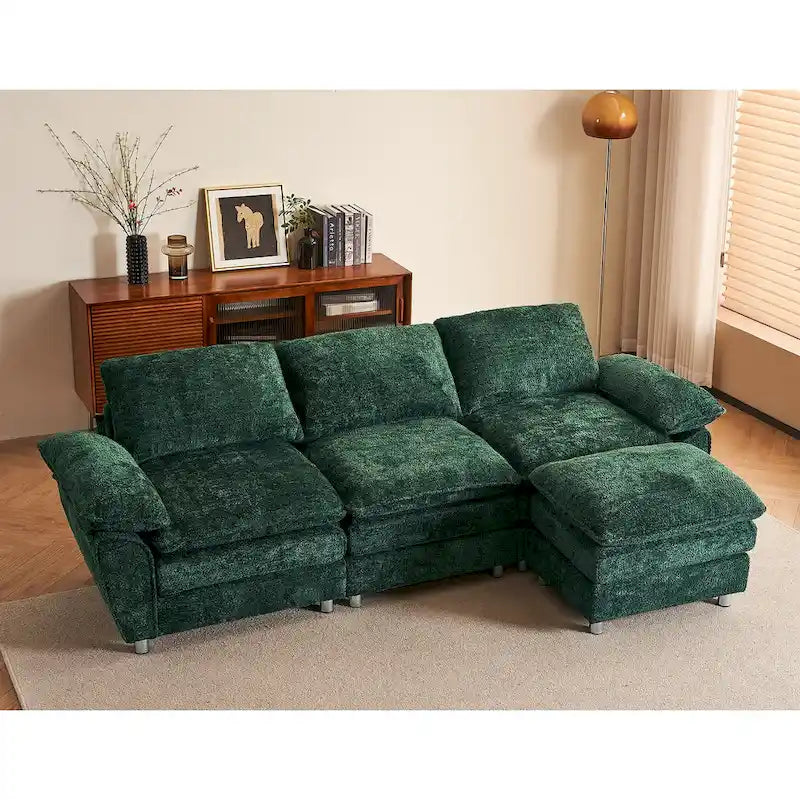 Modernes dunkles Dreisitzer-Sofa, Schlafsofa aus Polyester, bequeme Polstermöbel für Wohnzimmer, Wohnung