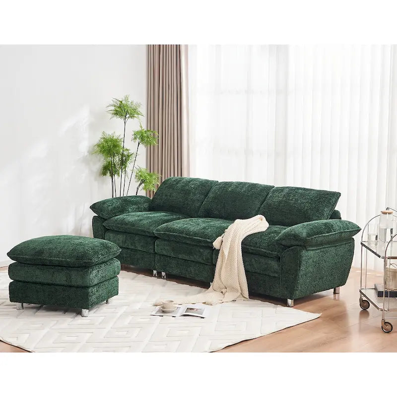 Modernes dunkles Dreisitzer-Sofa, Schlafsofa aus Polyester, bequeme Polstermöbel für Wohnzimmer, Wohnung