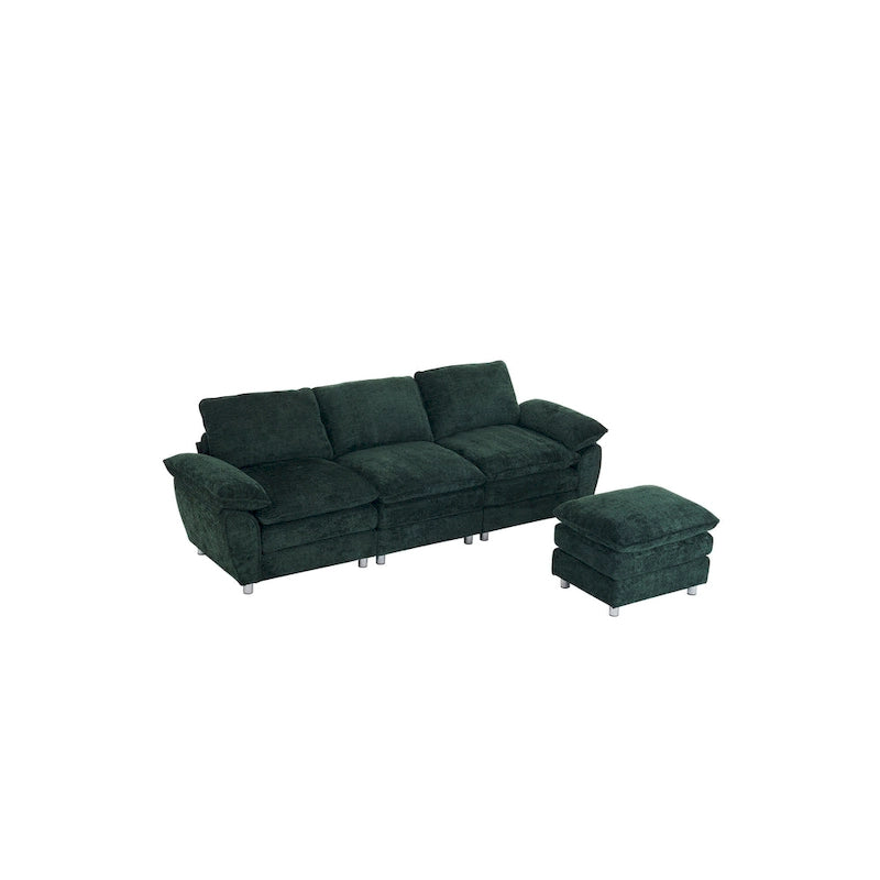 Modernes dunkles Dreisitzer-Sofa, Schlafsofa aus Polyester, bequeme Polstermöbel für Wohnzimmer, Wohnung