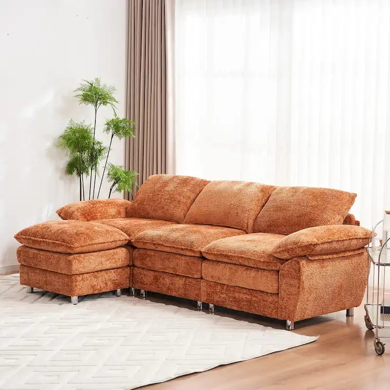 Modernes dunkles Dreisitzer-Sofa, Schlafsofa aus Polyester, bequeme Polstermöbel für Wohnzimmer, Wohnung