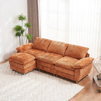 Modernes dunkles Dreisitzer-Sofa, Schlafsofa aus Polyester, bequeme Polstermöbel für Wohnzimmer, Wohnung