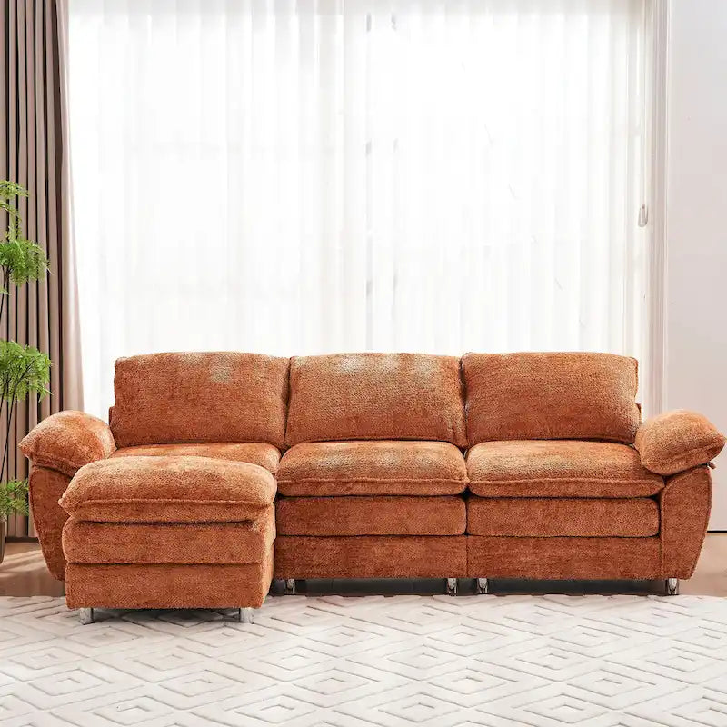 Modernes dunkles Dreisitzer-Sofa, Schlafsofa aus Polyester, bequeme Polstermöbel für Wohnzimmer, Wohnung