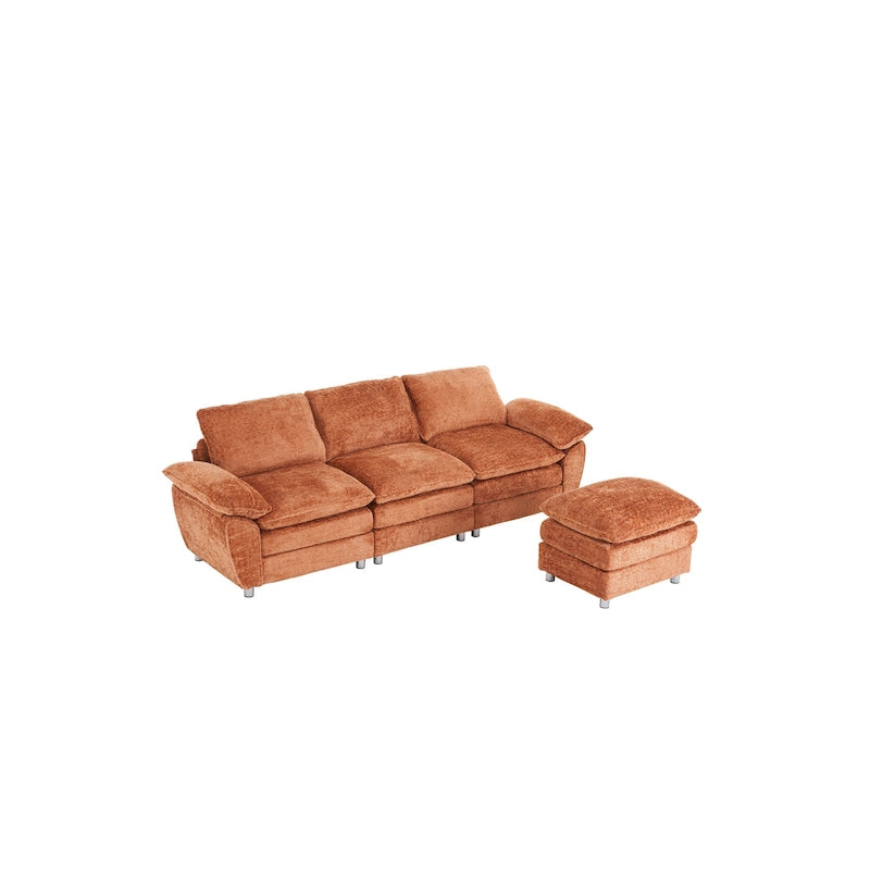 Modernes dunkles Dreisitzer-Sofa, Schlafsofa aus Polyester, bequeme Polstermöbel für Wohnzimmer, Wohnung