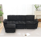 Modernes dunkles Dreisitzer-Sofa, Schlafsofa aus Polyester, bequeme Polstermöbel für Wohnzimmer, Wohnung