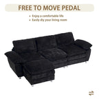 Modernes dunkles Dreisitzer-Sofa, Schlafsofa aus Polyester, bequeme Polstermöbel für Wohnzimmer, Wohnung
