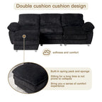 Modernes dunkles Dreisitzer-Sofa, Schlafsofa aus Polyester, bequeme Polstermöbel für Wohnzimmer, Wohnung