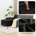 Modernes dunkles Dreisitzer-Sofa, Schlafsofa aus Polyester, bequeme Polstermöbel für Wohnzimmer, Wohnung