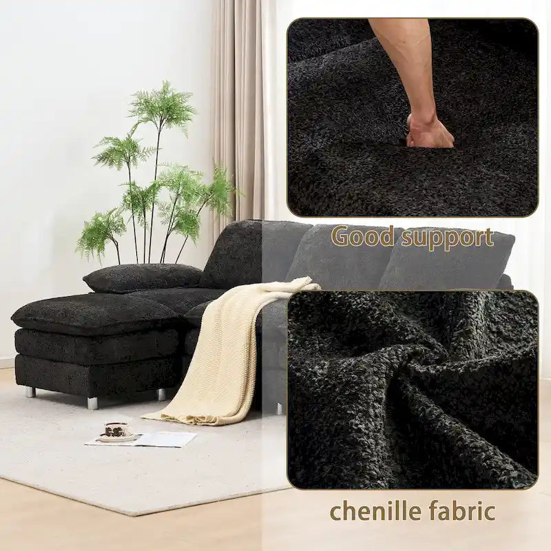 Modernes dunkles Dreisitzer-Sofa, Schlafsofa aus Polyester, bequeme Polstermöbel für Wohnzimmer, Wohnung