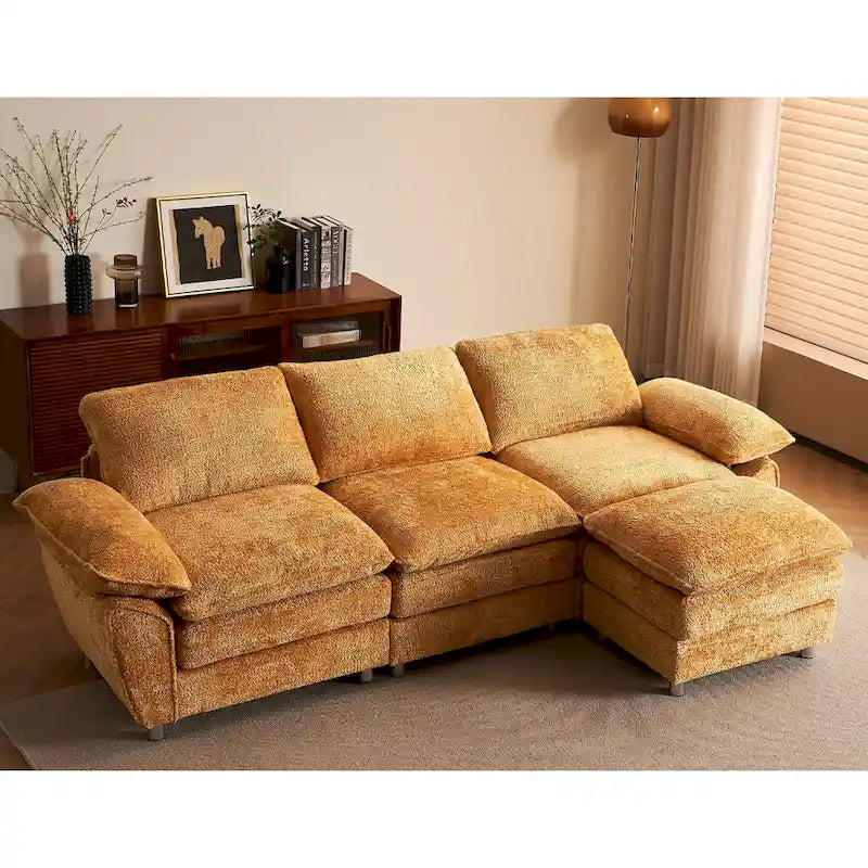 Modernes dunkles Dreisitzer-Sofa, Schlafsofa aus Polyester, bequeme Polstermöbel für Wohnzimmer, Wohnung