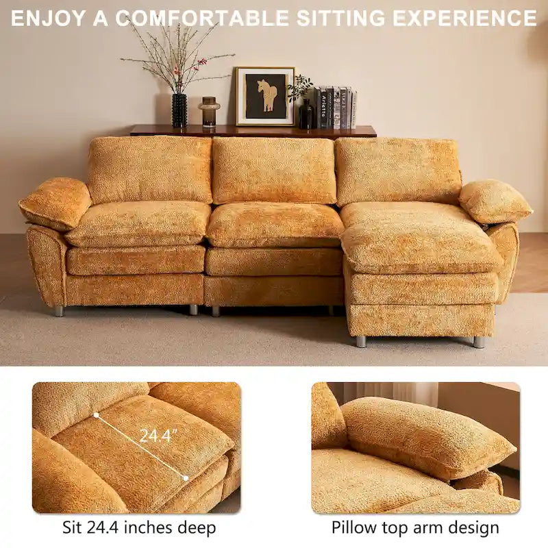 Modernes dunkles Dreisitzer-Sofa, Schlafsofa aus Polyester, bequeme Polstermöbel für Wohnzimmer, Wohnung