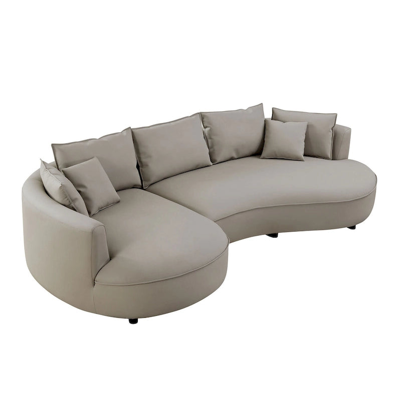 L-förmiges Ledersofa mit Chaiselongue, großes Luxussofa für das Wohnzimmer