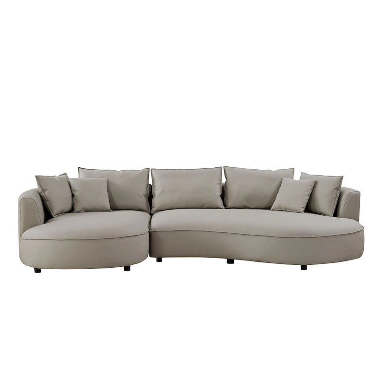 L-förmiges Ledersofa mit Chaiselongue, großes Luxussofa für das Wohnzimmer