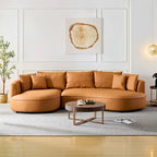 L-förmiges Ledersofa mit Chaiselongue, großes Luxussofa für das Wohnzimmer