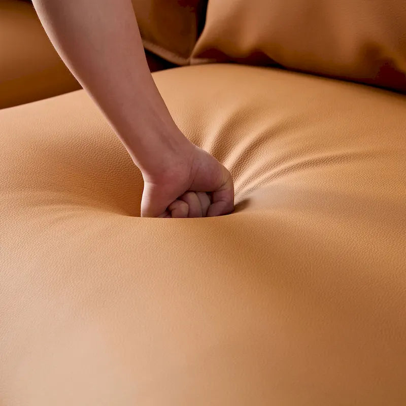 L-förmiges Ledersofa mit Chaiselongue, großes Luxussofa für das Wohnzimmer