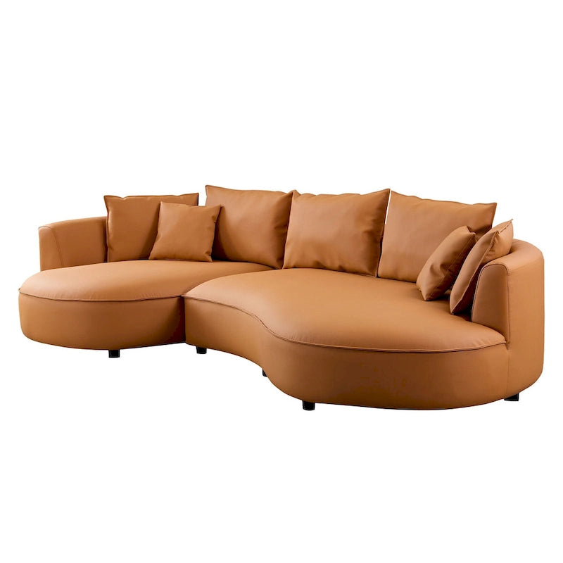 L-förmiges Ledersofa mit Chaiselongue, großes Luxussofa für das Wohnzimmer