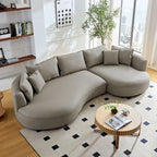 L-förmiges Ledersofa mit Chaiselongue, großes Luxussofa für das Wohnzimmer