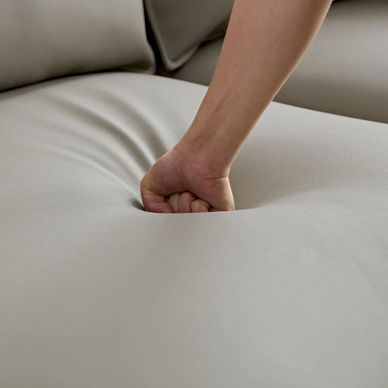 L-förmiges Ledersofa mit Chaiselongue, großes Luxussofa für das Wohnzimmer
