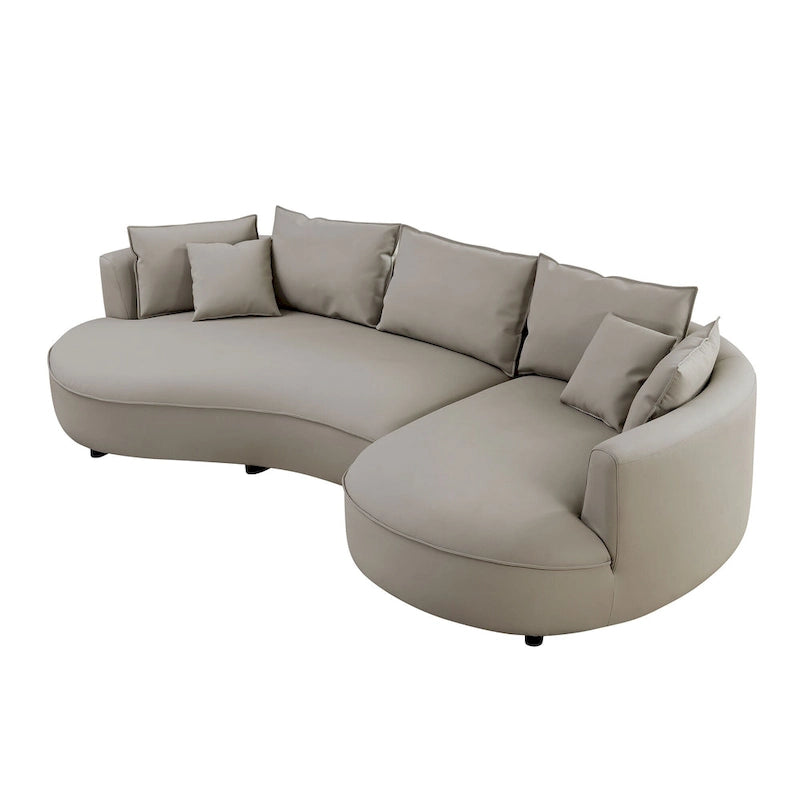 L-förmiges Ledersofa mit Chaiselongue, großes Luxussofa für das Wohnzimmer