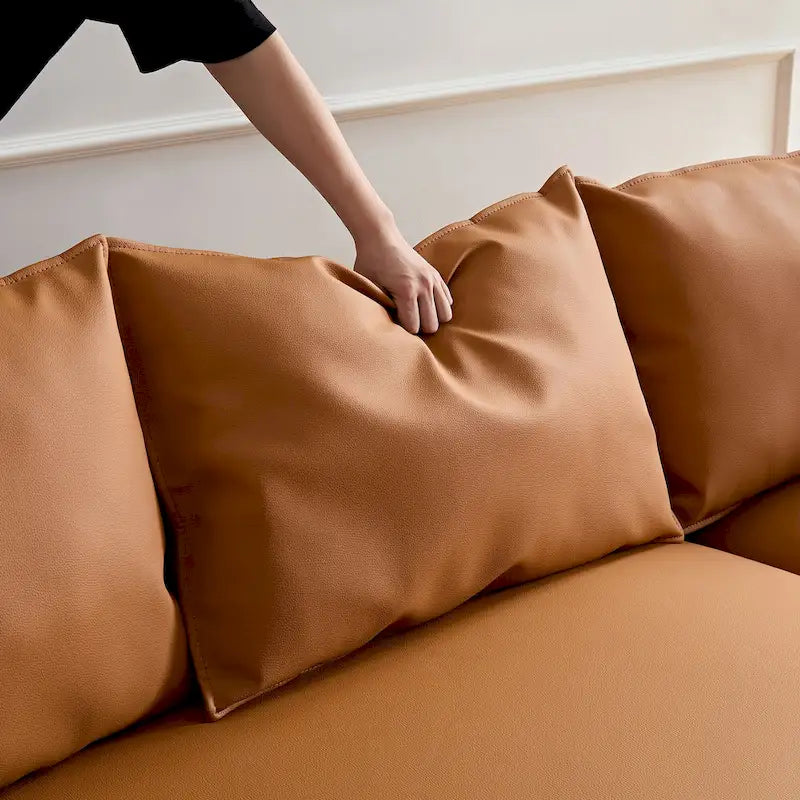 L-förmiges Ledersofa mit Chaiselongue, großes Luxussofa für das Wohnzimmer