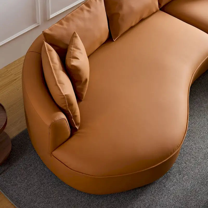 L-förmiges Ledersofa mit Chaiselongue, großes Luxussofa für das Wohnzimmer