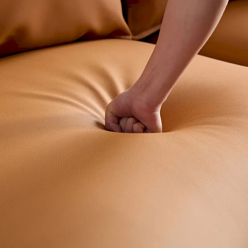 L-förmiges Ledersofa mit Chaiselongue, großes Luxussofa für das Wohnzimmer