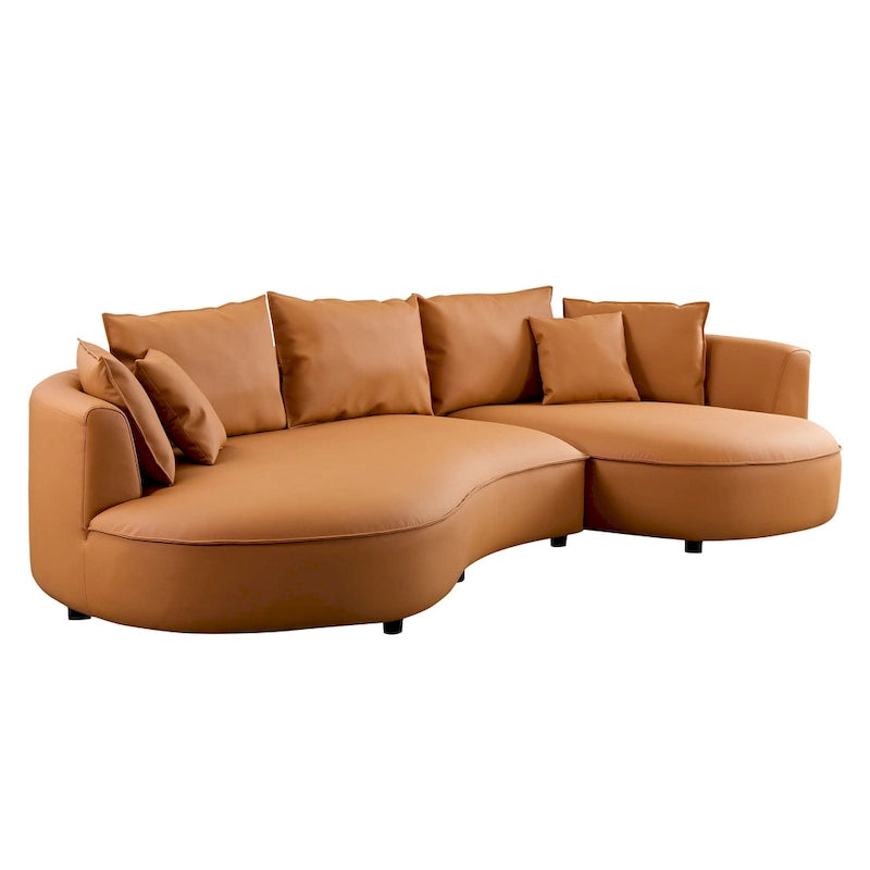 L-förmiges Ledersofa mit Chaiselongue, großes Luxussofa für das Wohnzimmer